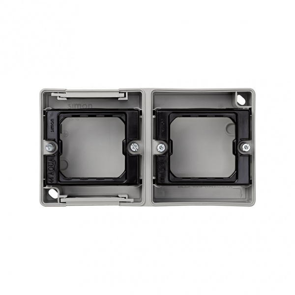 Simon 44 Aqua Серая Коробка 2-ая, горизонтальная