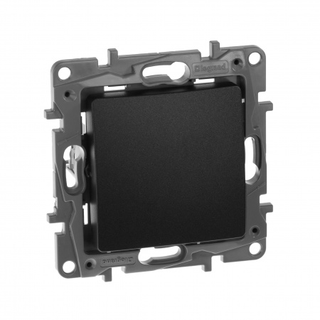 Legrand Etika Антрацит Переключатель 1-клавишный, авт.клеммы, 10 AX, 250 В