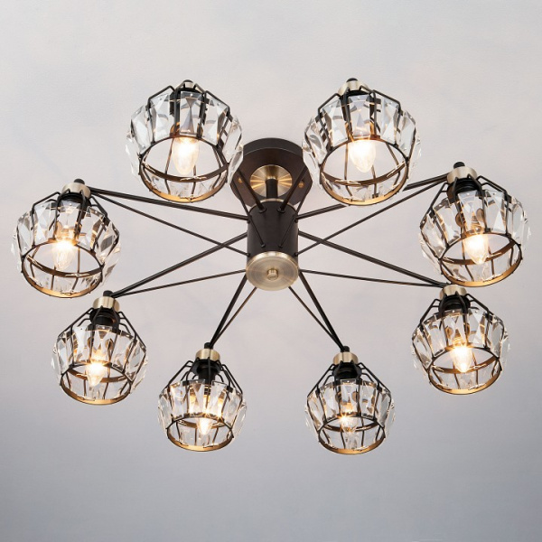 Потолочная люстра в стиле лофт 70075/8 черный Eurosvet Lord