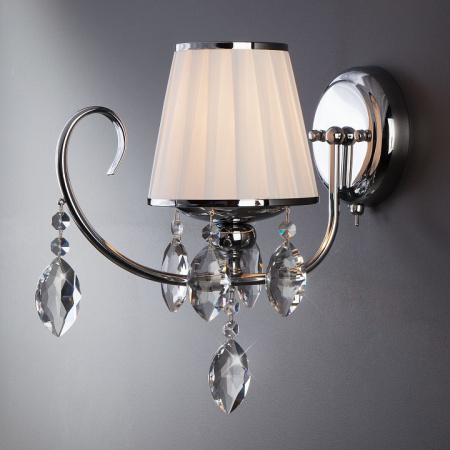 Бра с абажуром и хрусталем 10021/1 хром Eurosvet Rosalva