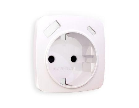 Лицевая панель OMEGA (Жемчуг) для электрической розетки с заземлением со шторками 2USB A+C QUANT OP2100