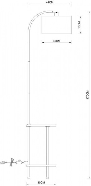 Торшер Arte Lamp Combo A4055PN-1BK Торшер Arte Lamp Combo A4055PN-1BK