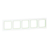 EKF Стокгольм Рамка 5-местная белая с линией цвета зеленый