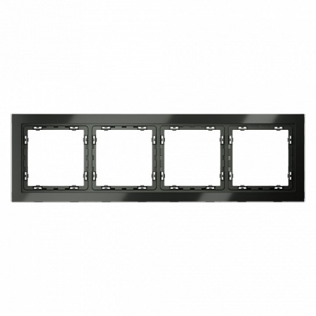 Рамка стеклянная VOLTUM S70 на 4 поста, (титан, стекло)