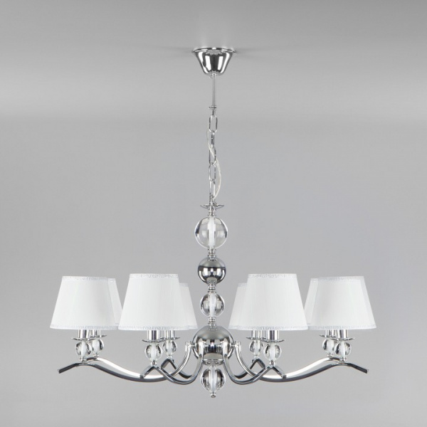 Подвесная люстра с абажурами 60097/8 хром Eurosvet Sortino