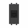 DKC Avanti Компьютерная розетка RJ-45 без шторки модульная, кат.6А, Черный матовый, 1 модуль