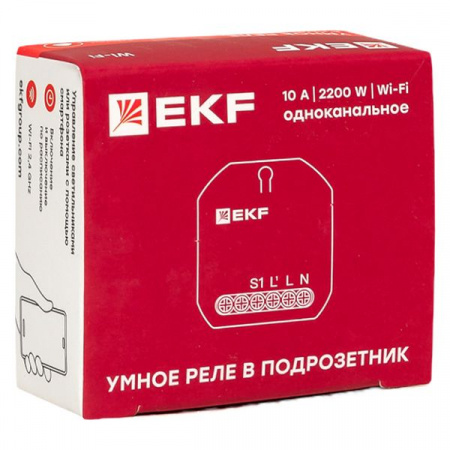 EKF Connect Умное реле в подрозетник 1-канальное Wi-Fi
