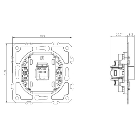 Donel Механизм розетки RJ45 одиночная cat.5/ClassE-8, серия DB, DB16200
