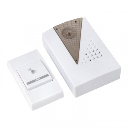 EKF Basic Звонок беспр. на батарейках 004 (бел.-сер. 36 мелод. с индик. 2х1,5В АA дист. 80м.)