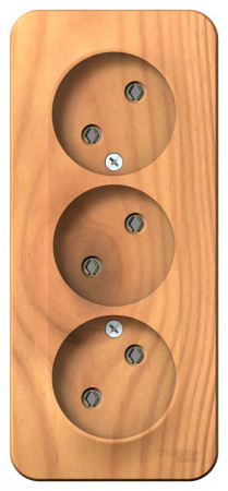 SE Blanca наруж Ясень Розетка 3-ая б/з без шторок 16А, 250В, изолир. пластина