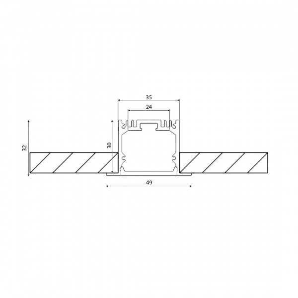 Профиль встраиваемый DesignLed LE.4932-W-R 010357