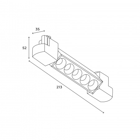 Трековый линейный светильник направленного света Skylite HSBL_0047 Однофазный, 213 мм- 4000К, белый