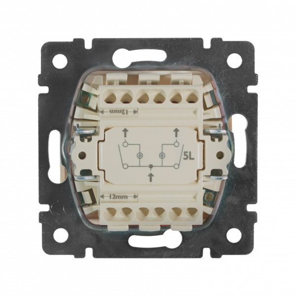 Legrand Valena Крем Выключатель 2-клавишный с подсветкой