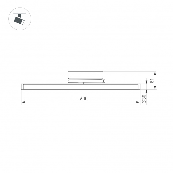 Светильник LGD-TUBE-TURN-4TR-L600-20W Warm3000 (BK, 180 deg, 230V) (Arlight, IP20 Металл, 3 года)