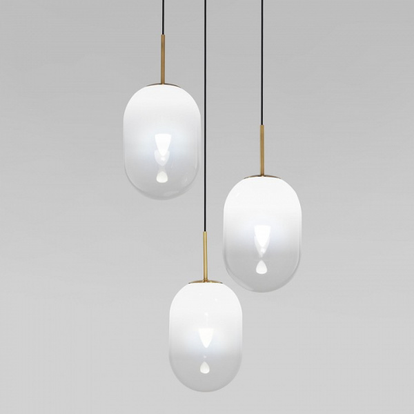 Подвесной светильник со стеклянными плафонами 60161/3 латунь Eurosvet Loona