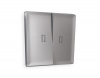 Лицевая панель ALFA (Сталь матовый) для 2-клавишных выключателей с подсветкой QUANT AP5040