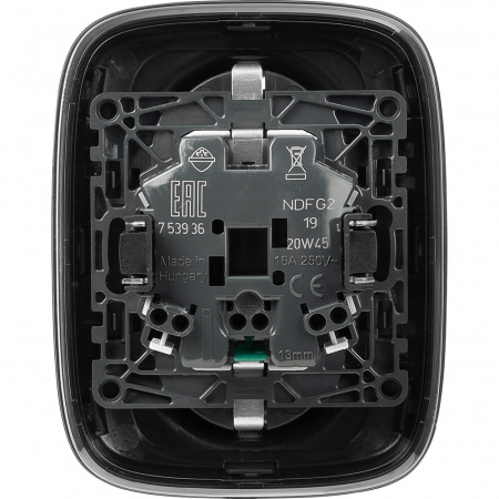 Legrand Valena ALLURE DIY Антрацит Розетка 2-ая с/з с защитными шторками, безвинт.зажим