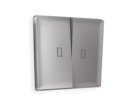 Лицевая панель ALFA (Сталь матовый) для 2-клавишных выключателей с подсветкой QUANT AP5040