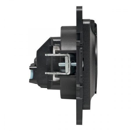 EKF PROxima Стокгольм Черный Розетка с/з, со шторками и крышкой, 16А, IP44