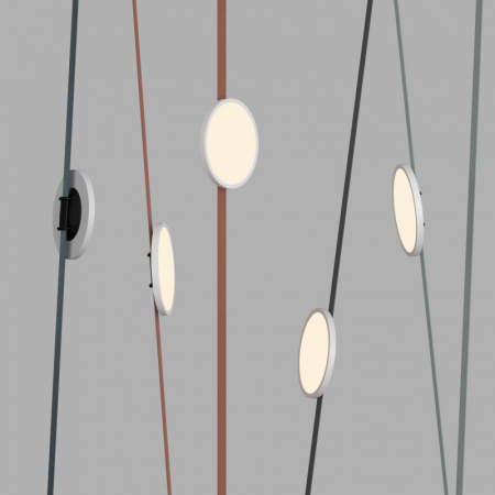 DK5567-WH+BK Cветильник для трека-ремня Belty, серия Flow, со светодиодом, D168*H29.5мм, 48V DC, 10W, RA90, 120°, 3000K, IP20, белый с черным, алюминий