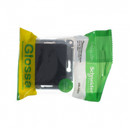 SE Glossa Антрацит Переключатель 1-клавишный, сх.6, 10АХ