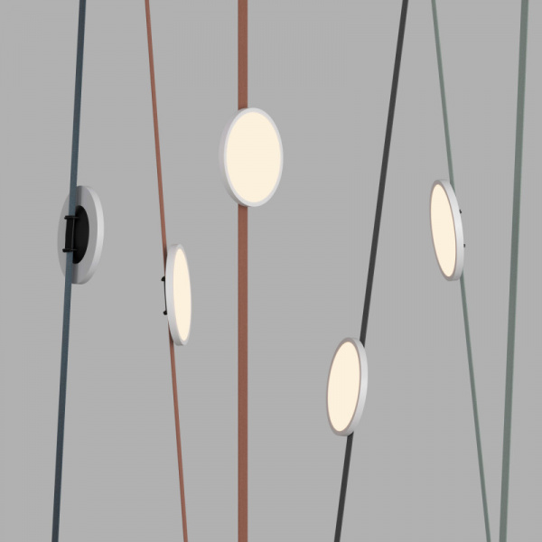 DK5567-WH+BK Cветильник для трека-ремня Belty, серия Flow, со светодиодом, D168*H29.5мм, 48V DC, 10W, RA90, 120°, 3000K, IP20, белый с черным, алюминий