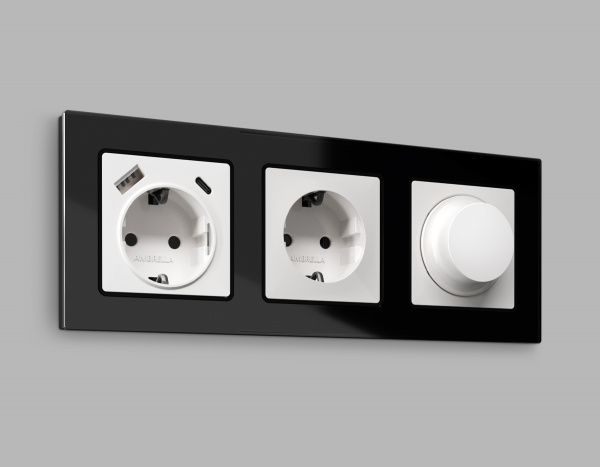 Лицевая панель ALFA (Белый глянец) для светорегулятора универсального QUANT AP1055