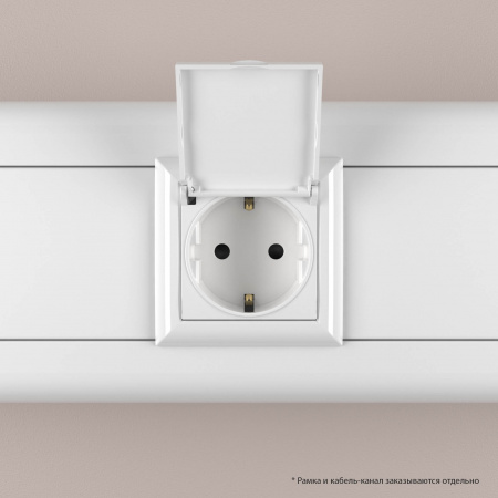 DKC Avanti Белый Розетка 2P+E со шторками IP41