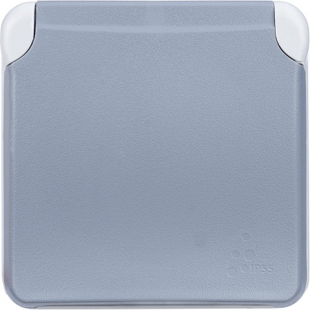 Legrand Plexo Серый Мех Розетка с/з с крышкой, безвинтовой зажим IP55