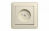 SE Wessen 59 Беж Розетка с/з с защитными шторками (в сборе, с рамкой)