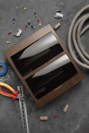 EKF PROxima Щит распределительный навесной ЩРН-П-24 темное дерево IP41