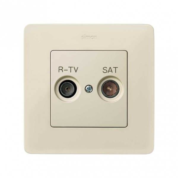 Simon 82 Слоновая кость Накладка розетки TV 1-ая (символ TV-SAT)