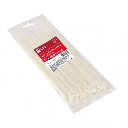 EKF Basic Хомут нейлоновый (2,5х180) (100шт.)