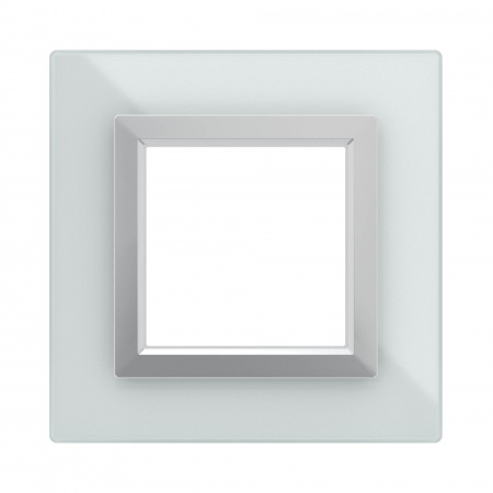 DKC Avanti Светло-Серый Стекло Рамка 2 модуля