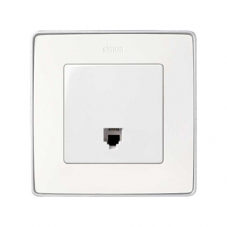 Simon 82 Detail Белая Накладка розетки ТЛФ (75480-, 75481-)