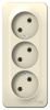 SE Blanca наруж Молочная Розетка 3-ая б/з без шторок 16А, 250В, изолир. пластина