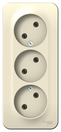 SE Blanca наруж Молочная Розетка 3-ая б/з без шторок 16А, 250В, изолир. пластина