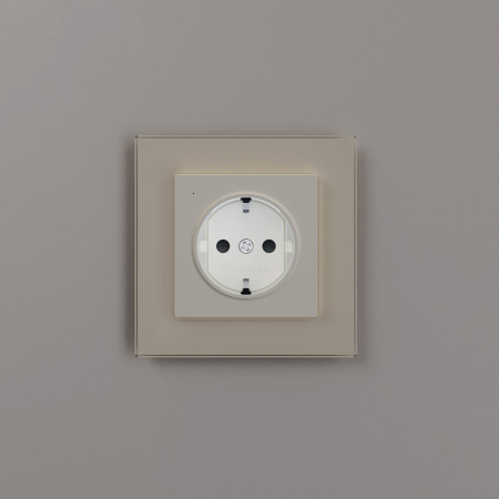 Розетка с подсветкой W (айвори матовый) W1171462