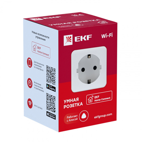 EKF PROxima Умная розетка Сonnect Wi-Fi белая EKF PROxima Умная розетка Сonnect Wi-Fi белая