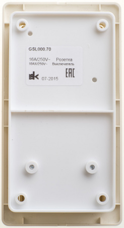 SE Glossa Беж Блок: розетка с/з со шторками и 1-кл. выключатель