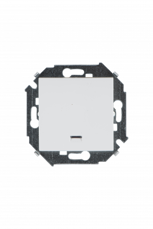 Simon 15 Белый Выключатель кнопочный с подсветкой, 16А, 250В, винт.зажим