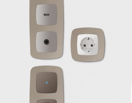 Рамка OMEGA Ecta (Серо-бежевый матовый) 2-ая OF140362