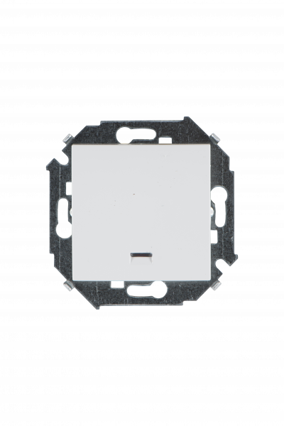 Simon 15 Белый Выключатель 1-клавишный с подсветкой, 16А, 250В, винт.зажим