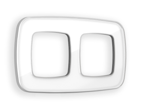 Рамка OMEGA Coint (Белый Стекло органическое/Серебро) 2-ая OF640132