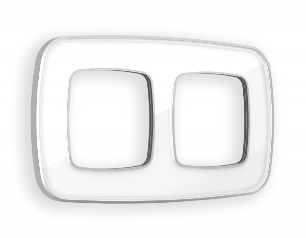 Рамка OMEGA Coint (Белый Стекло органическое/Серебро) 2-ая OF640132