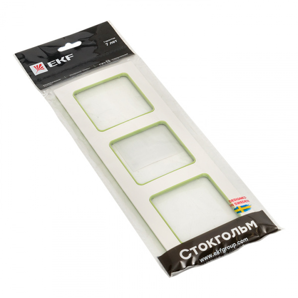 EKF PROxima Стокгольм Белый Линия зеленая Рамка 3-ая