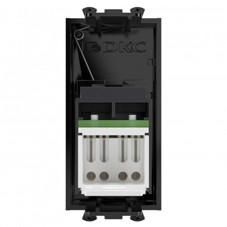 DKC Avanti Черный квадрат Компьютерная розетка RJ-45  категория 6А 1 модуль