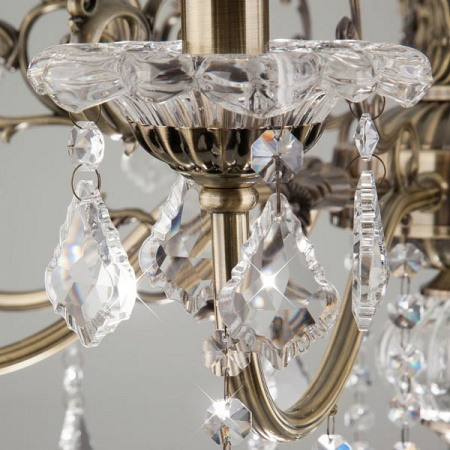 Люстра с хрусталем 3281/8 античная бронза Eurosvet Elisha