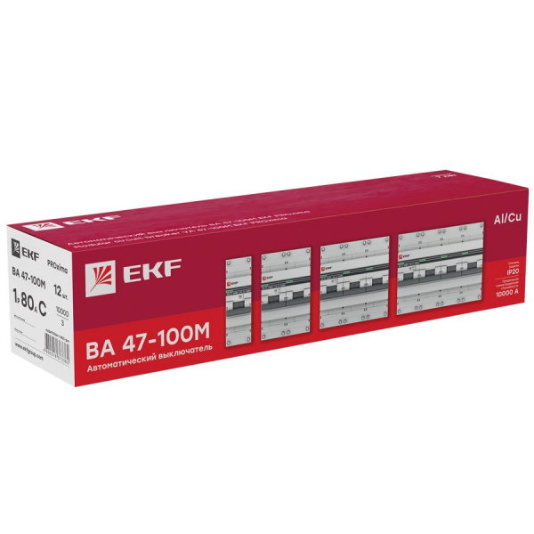 EKF PROxima ВА 47-100M Автоматический выключатель  (С) 4P 100А  10kA с электромагнитным расцепителем