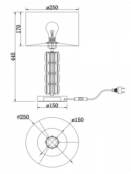 Настольный светильник DIA008TL-01CH Maytoni Talento